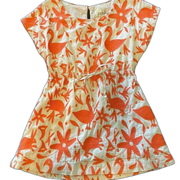 Peek Otemi Orange Embroidered Tunic Dress XS (2-3) - Picture 1 of 4